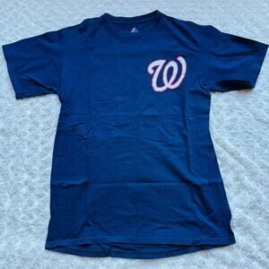MLB Washington Nationals Nats Ryan Zimmerman #11 Navy Cotton Majestic T Shirt M